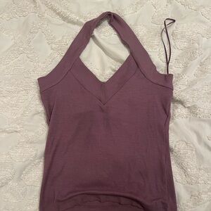 Silence + Noise Ribbed Knit Top in Mauve